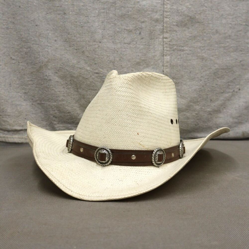 Vintage Wrangler Riata Cowboy Hat Size Medium Concho Western Rodeo